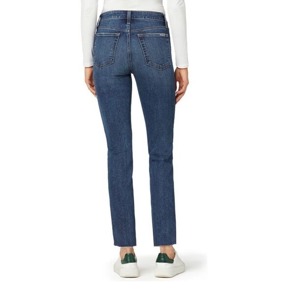 NWT Joe's Jeans High Rise Straight Ankle Raw Frayed Hem Jeans in Paula, Size 23 - Picture 3 of 16